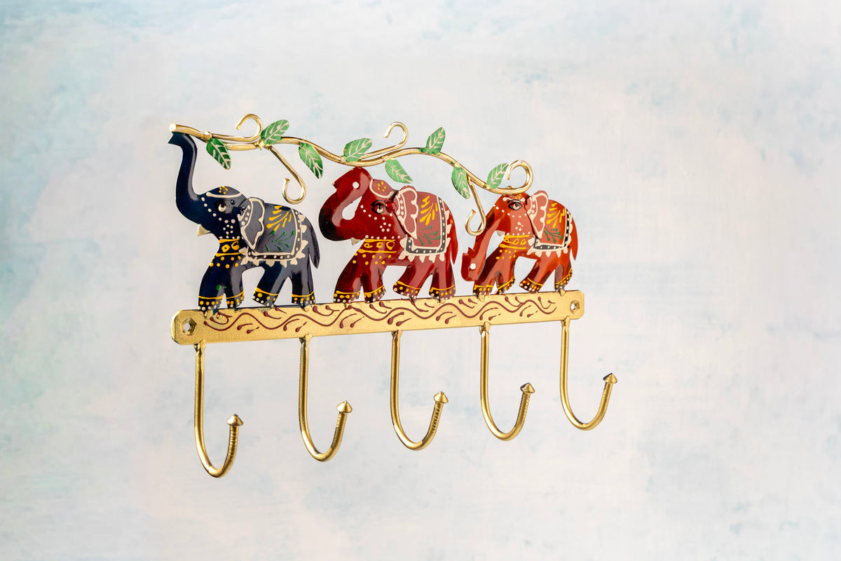 Elephant Key Holder Home Decor Wall Hanging