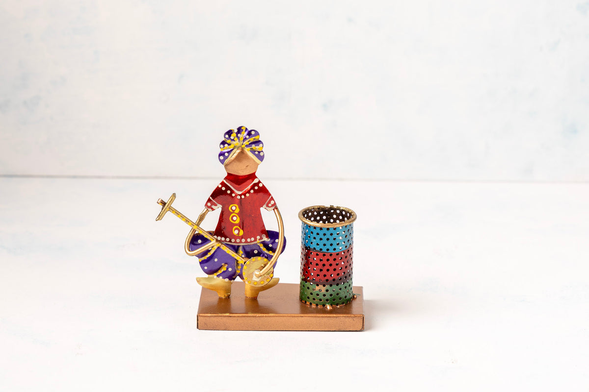 Hand Crafted Rajasthani Man Pen Stand