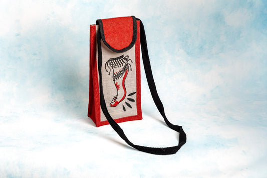 Hand Printed Jute Sling Bag