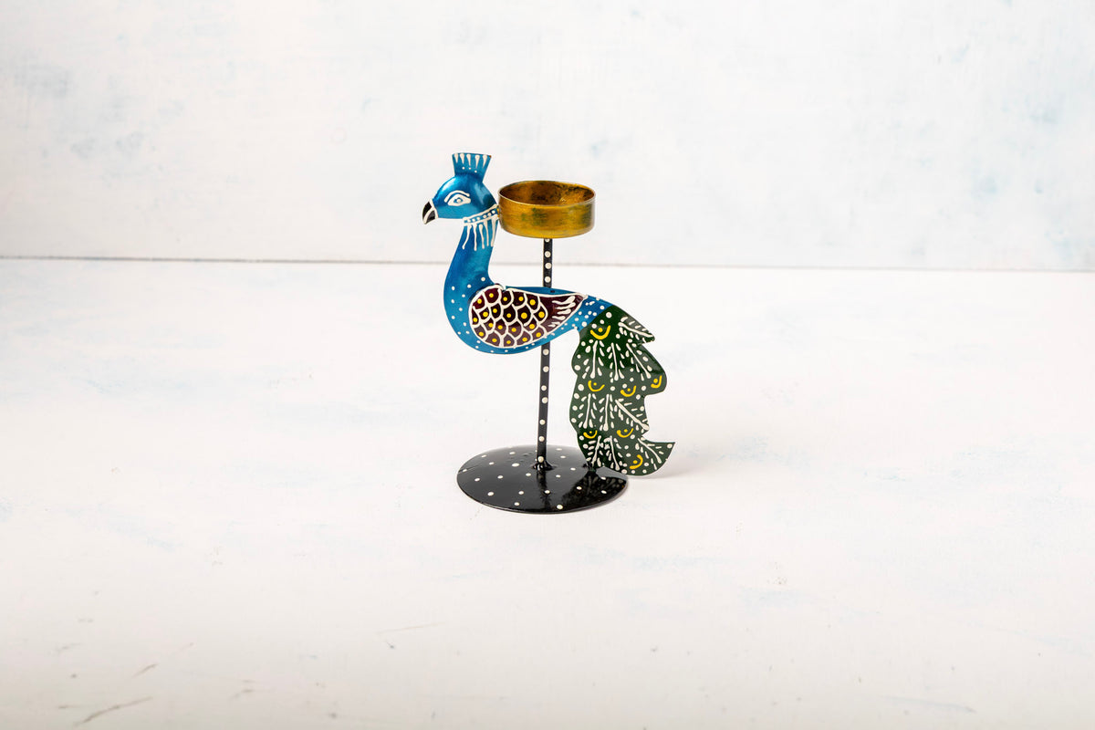 Handi Crafted Peacock Tea Lite