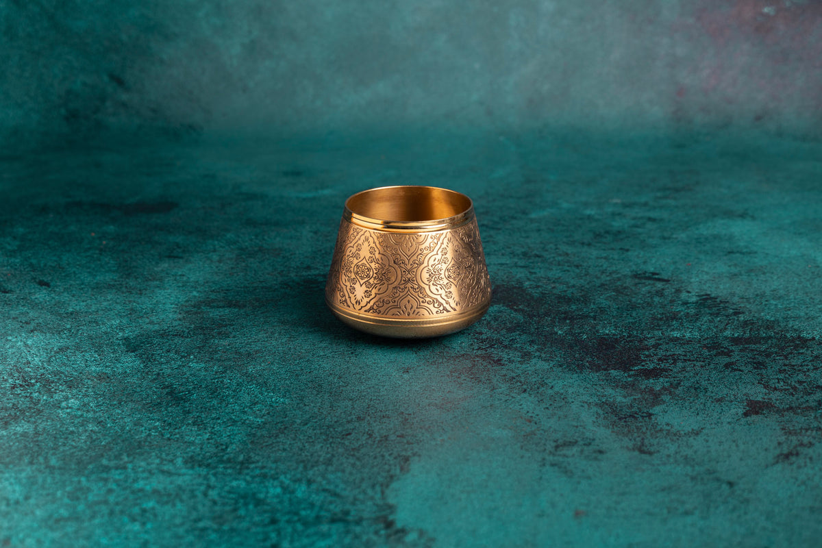 Vintage Brass Bell Glass L